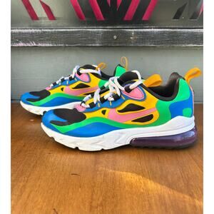 Nike Air Max 270 React Multicolor Rainbow Youth Sneakers Size 4.5Y